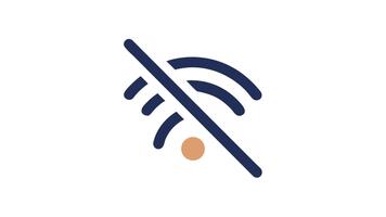 Nej wiFi förbindelse symbol med diagonal linje på vit bakgrund video
