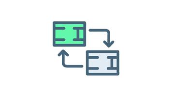 Data exchange flow process with arrows in a loop video
