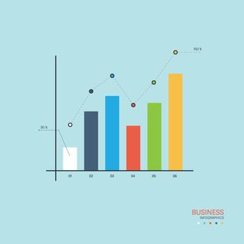 Semicircular pie chart into 5 colorful sectors. Concept of features of startup project to select. Minimal flat infographic for business vector