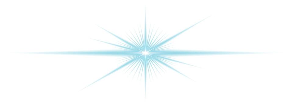 Black background blue glowing star with symmetrical light rays and depth of field effect for premium NFT and space art collections vector