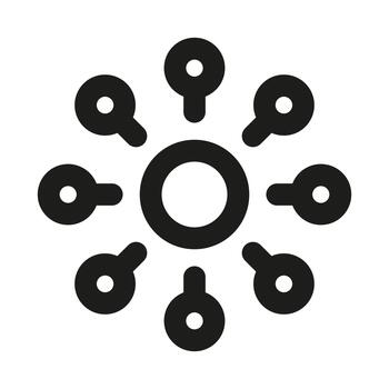 Modern Connection Hub Icon for Networks and Digital Linking vector