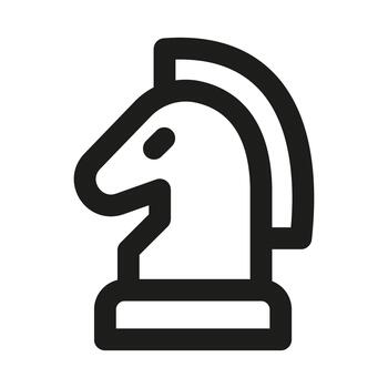 Knight move chess icon. Modern professional minimal line icon representing strategy movement clarity logic direction intelligence and premium visual design vector