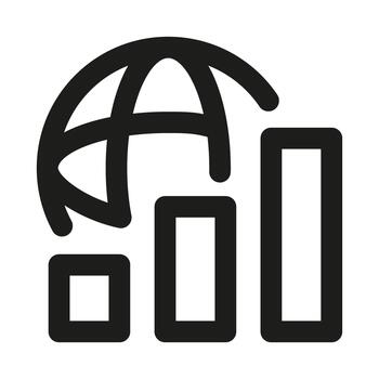 global Estadísticas icono. moderno profesional mínimo línea icono representando analítica datos visión claridad medición y limpiar visual estructura vector