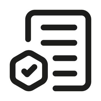 documento cheque icono. moderno profesional mínimo línea icono mejorando claridad exactitud confiar aprobación y limpiar verificación visual comunicación vector