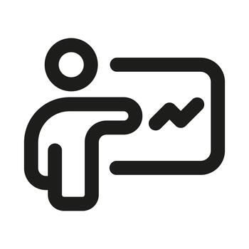 Analyzer icon. Modern professional minimal line icon representing analysis data insight clarity and clean visual design vector