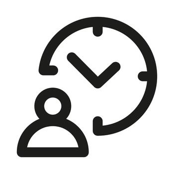 Time management icon. Modern professional minimal line icon representing scheduling productivity organization clarity and clean visual design vector