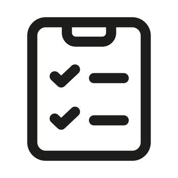 Lista de Verificación icono. moderno profesional mínimo línea icono representando tareas, terminación, y organización claridad con limpiar visual diseño vector