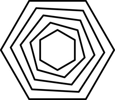 contorno dibujo de concéntrico hexágono formas vector