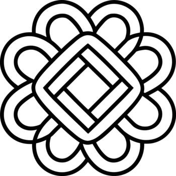 Celtic knot line art intricate interlaced loops a symmetrical design vector