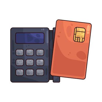 Credit Card with Payment Terminal vector