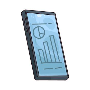 móvil teléfono demostración negocio datos cartas vector