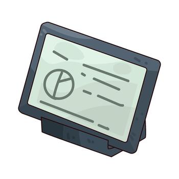 tableta mostrando datos gráfico vector