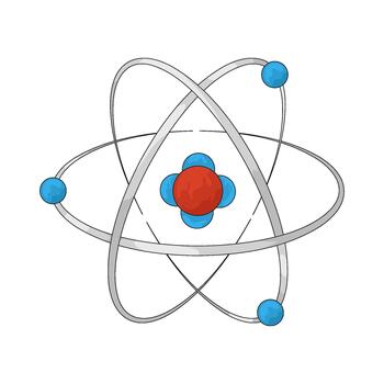 Atom Model with Electrons vector