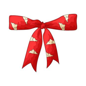 ilustración de rojo cinta con nube modelo vector