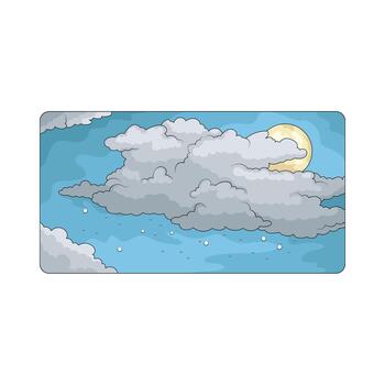 Illustration of Clouds and Moon in Sky vector