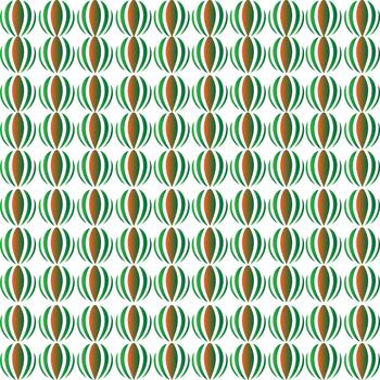 geométrico sin costura modelo presentando en capas verde y naranja formas vector