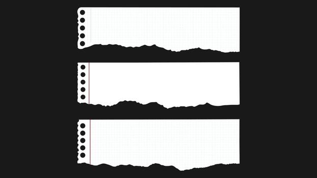 Black and white torn paper set on a simple background vector