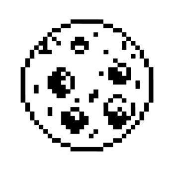 Pixel art chocolate chip cookie icon in retro 8 bit style, isolated dessert symbol for nostalgic arcade game interface vector