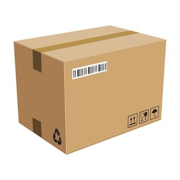 Realistic package box in 3D style on white background vector