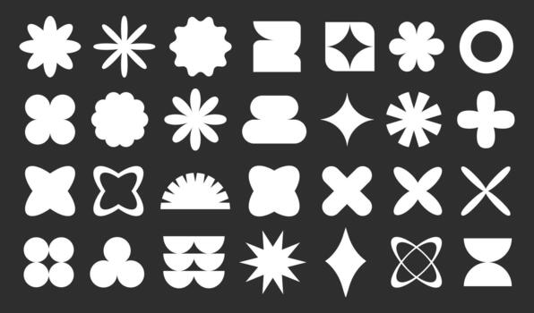 Collection of Abstract and Geometric Silhouette and Forms vector