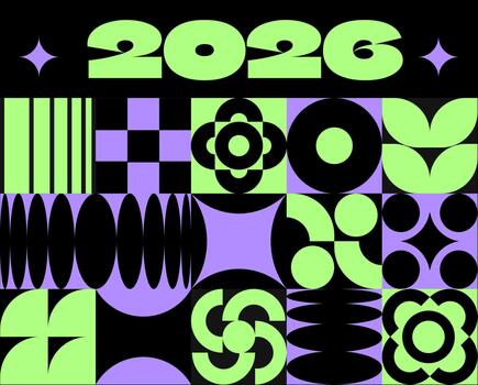 vibrante geométrico abstracción para 2026 evento vector