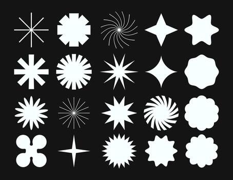 geométrico forma colección resumen Starburst y floral formas vector