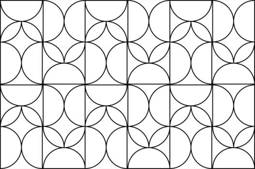 Geometric Composition Circular and Semi-Circular Shapes Pattern vector