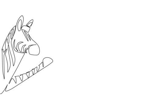 Continuous line drawing of a zebra raising its hoof to greet, designed as an animal concept illustration for Say Hi Day, reflecting uniqueness, joy, and friendly connection. vector