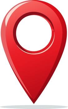Vibrant Red Location Pin for Maps and Navigation with Clear Precision and Visual Clarity on Digital Interface vector