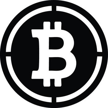 Bitcoin cryptocurrency symbol icon for digital finance and blockchain vector
