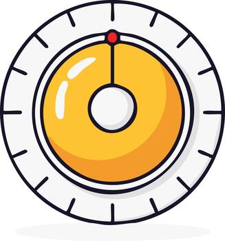 Round Meter Indicator Shows Progress with Needle Pointing to Red Dot Measurement Icon vector