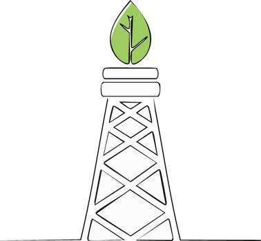 A drawing of a tree on top of a tower vector