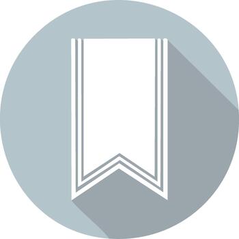 Bookmark Flat Icon on Gray Circle, Decorative Ribbon Sign Symbol, Web Design UI Element vector