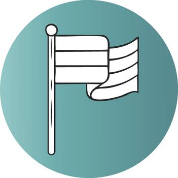 Flag icon featuring horizontal stripes, symbolic of inclusivity and diversity on circle vector