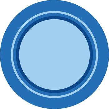 Abstract blue concentric circle graphic with multiple shades and a clean modern flat design vector