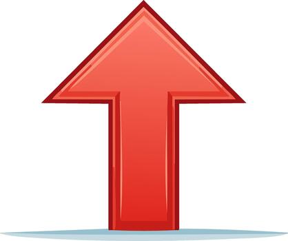 dibujos animados rojo flecha señalando hacia arriba direccional firmar símbolo navegación puntero vector