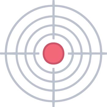 Minimal Target Icon Design with Red Center Accuracy and Precision Aim vector