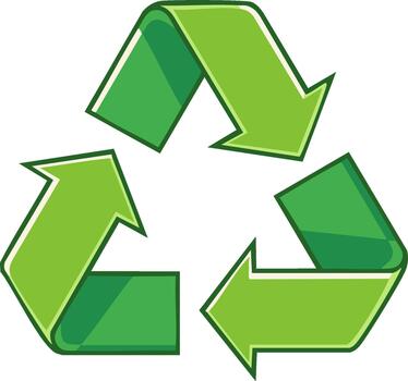 Green Recycle Symbol Icon Circular Arrows Triangle for Sustainable Resources vector