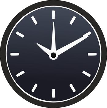 Clock Face with Hands Showing the Time Round Clock Timepiece vector