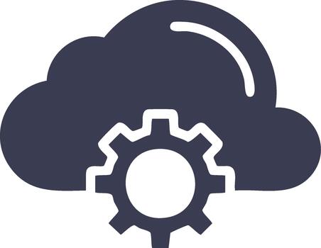 nube informática engranaje icono representa ajustes y configuración aislado vector