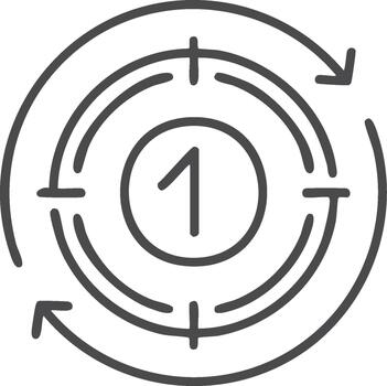 Number One in Circle Outline Icon, Business and Infographic Concepts vector