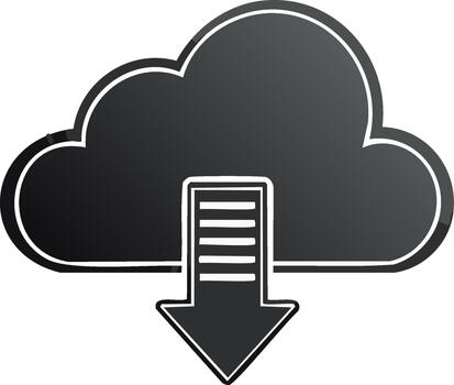 Cloud icon with arrow pointing to it vector