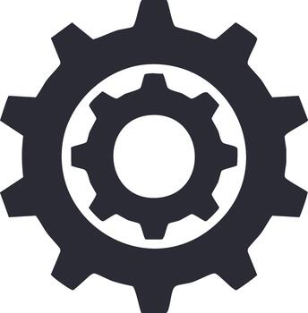 Interlocking Gears Illustrate Precision Engineering or Machine Functionality Process Concept vector