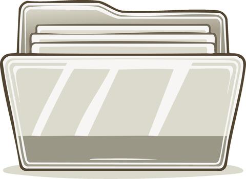 Open File Folder with Documents and Organized Data for Storage in Business Systems vector