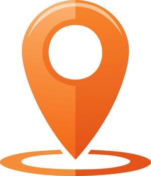 Orange map pointer marker geolocation location sign graphic illustration vector