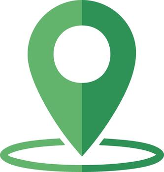 verde mapa puntero símbolo aislado en blanco representa navegación ubicación destino y dirección hallazgo vector