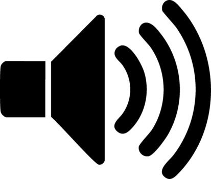 Loud Speaker with Sound Waves Simple Flat Design Icon, Broadcast Volume Adjustment vector