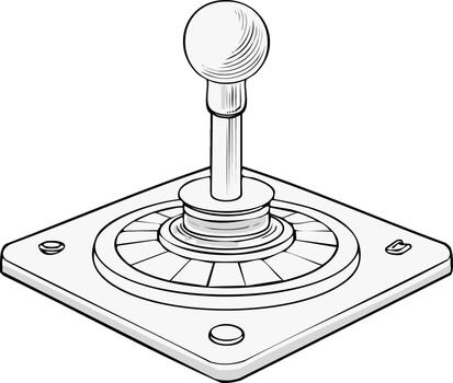 Isometric Arcade Joystick Controller Isolated on White Background vector
