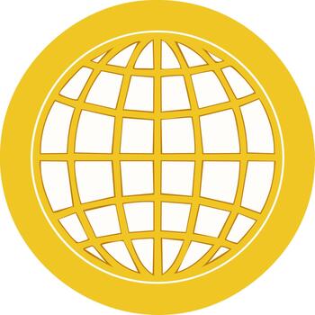 Earth globe icon with longitude and latitude lines for web and mobile usage vector