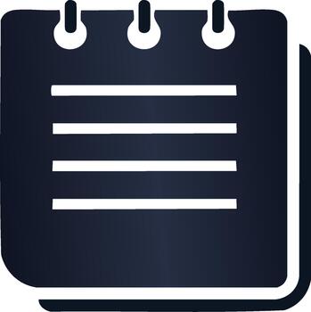 Notepad Icon with Lines, Memo Symbol, Spiral Notebook Illustration vector